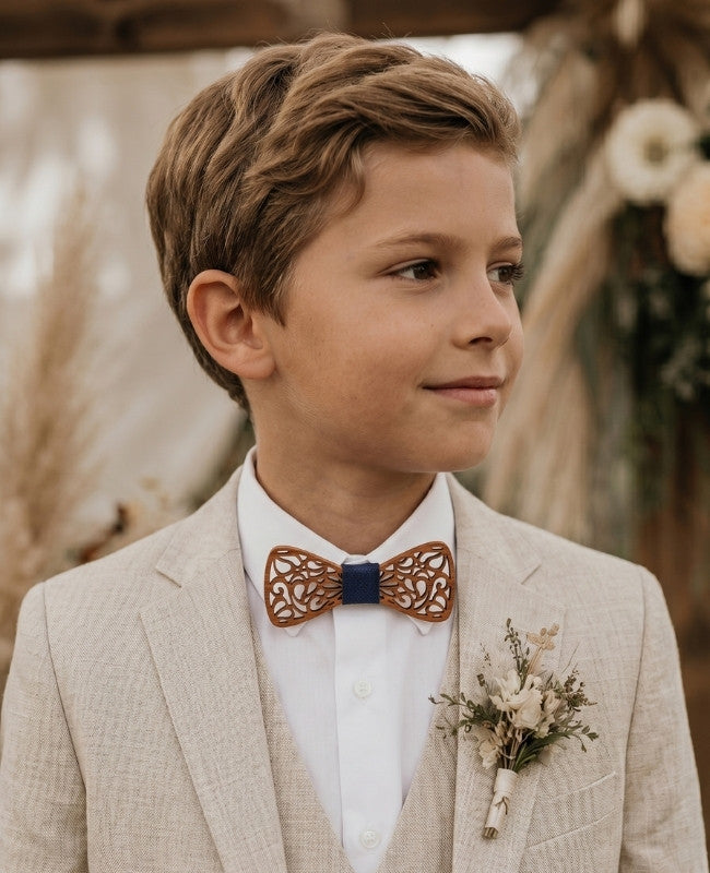 Noeud Papillon Bleu Enfant en Bois «Hercule»