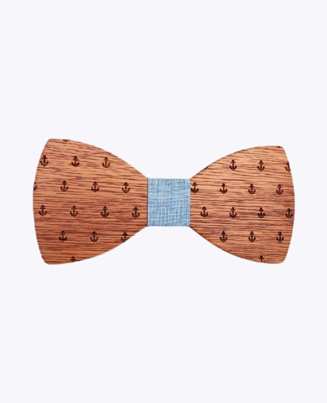 Noeud Papillon Bleu Homme en Bois «Côme»