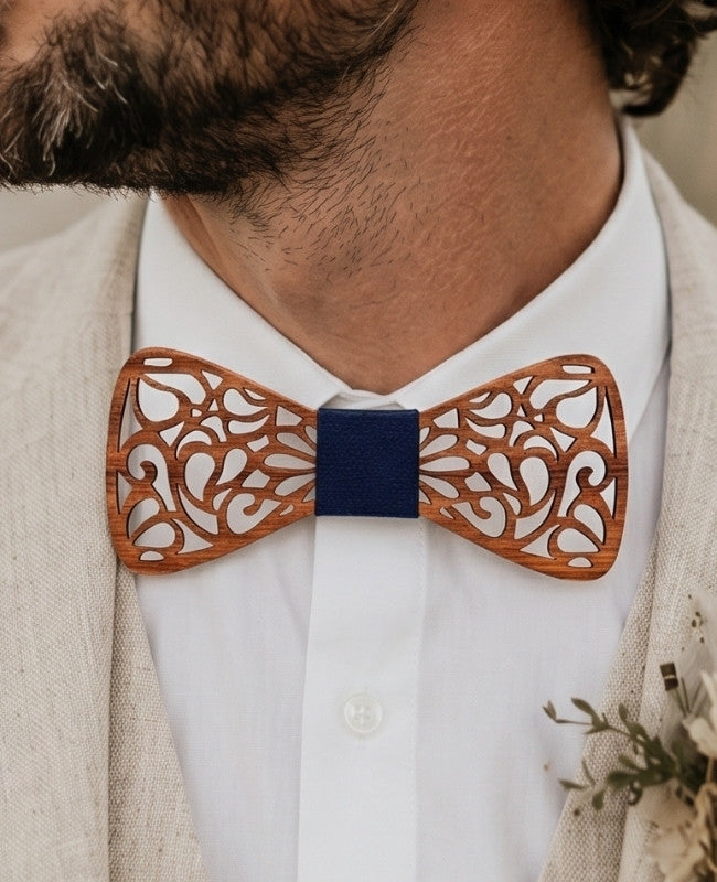 Noeud Papillon Bleu Homme en Bois «Hercule»