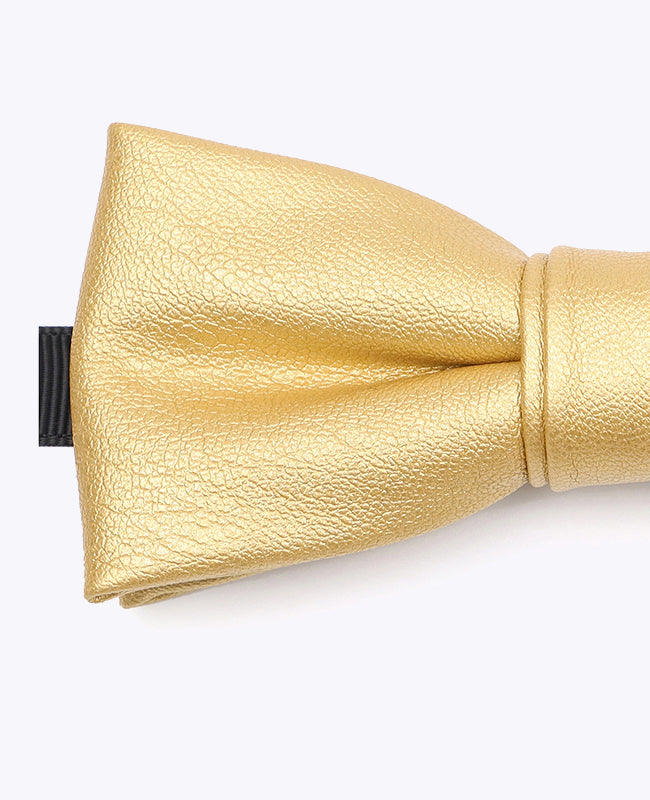 Męska muszka złota ze skóry «Achille»