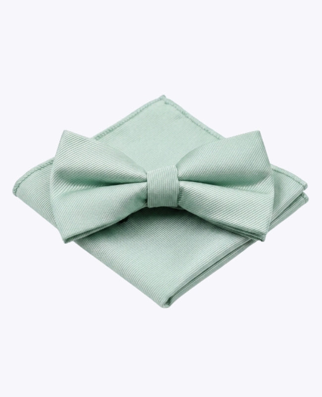 Noeud Papillon + Pochette de Costume Vert n°1 Homme en Polyester «Lucien»