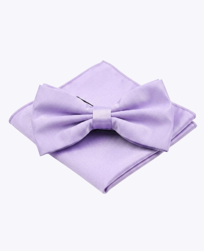Noeud Papillon + Pochette de Costume Violet n°2 Homme en Polyester «Anatole»