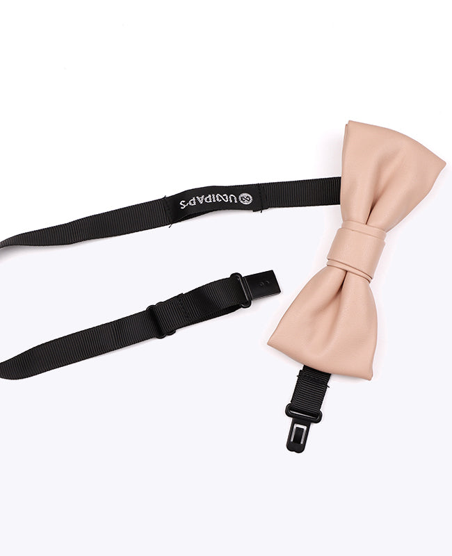 Męska muszka z różowej skóry nude «Achille»