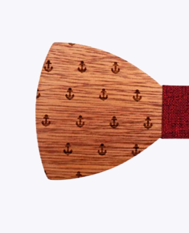 Noeud Papillon Rouge Homme en Bois «Côme»