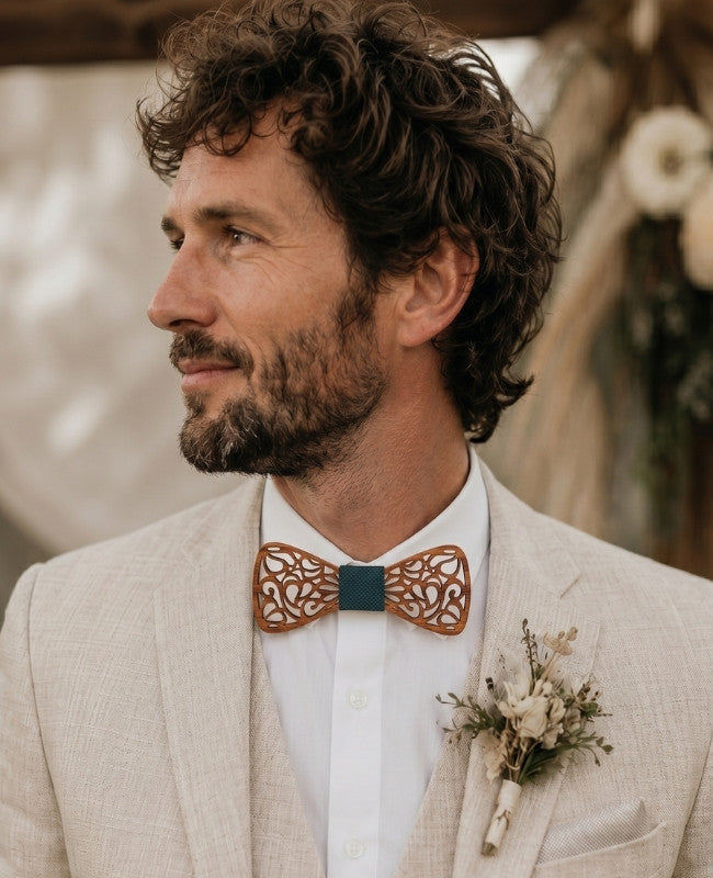 Noeud Papillon Vert Homme en Bois «Hercule»