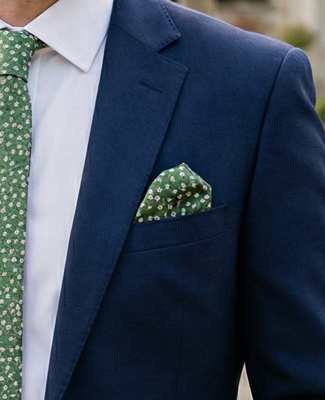 Pochette de Costume Liberty Vert n°1 en Coton «Gaspard»