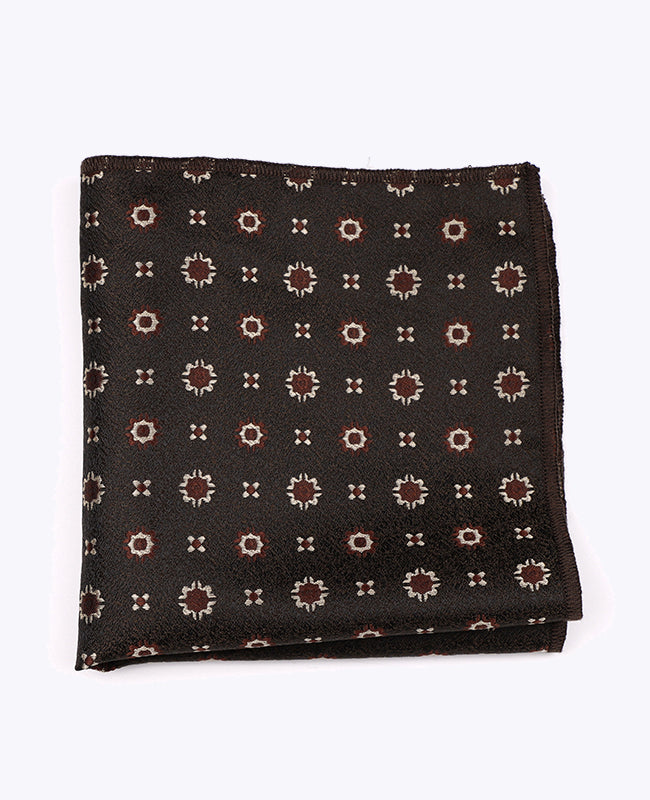 Pochette de Costume Marron n°1 à Motifs en Polyester «Edmond»