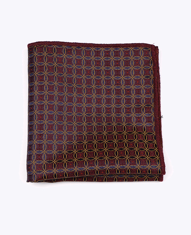 Pochette de Costume Rouge n°3 à Motifs en Polyester «Edmond»