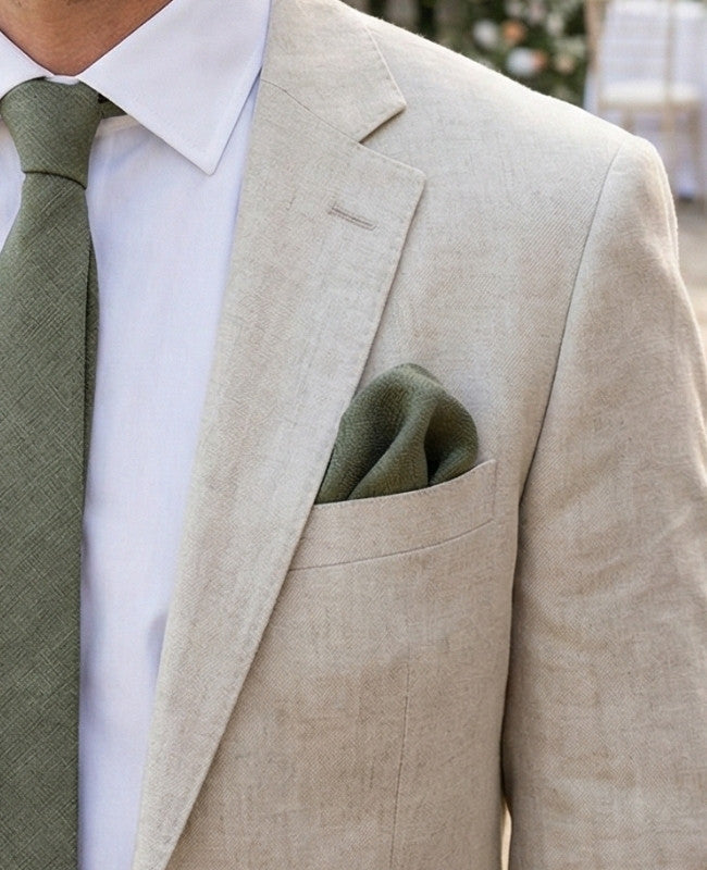 Pochette de Costume Vert n°5 en Coton «Oscar»