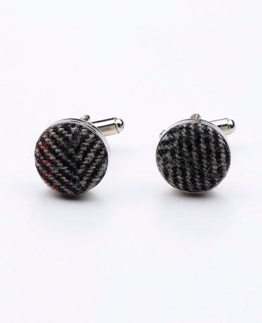 Boutons de Manchette Tartan Gris n°2 en Laine | Norbert - Unipap's