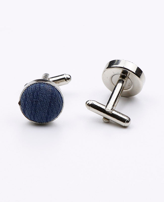 Boutons de Manchette Bleu n°1 en Polyester | Augustin - Unipap's