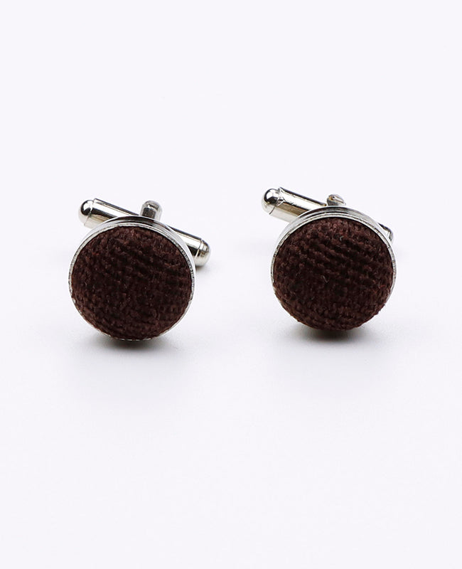 Boutons de Manchette Marron n°2 en Effet Velours | Simon - Unipap's