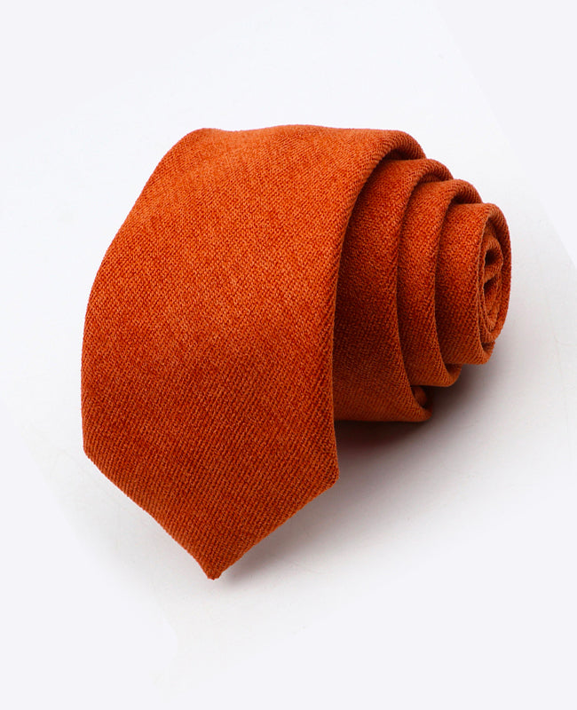 Cravate Orange n°1 Homme en Effet Velours