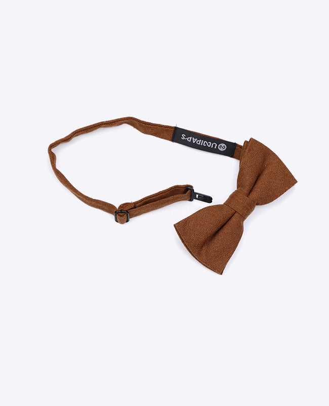 Noeud Papillon Marron n°1 Enfant en Lin | Basile - Unipap's