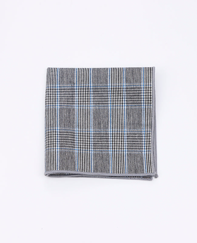 Pochette de Costume Tartan Gris n°1 en Coton | Marcel - Unipap's